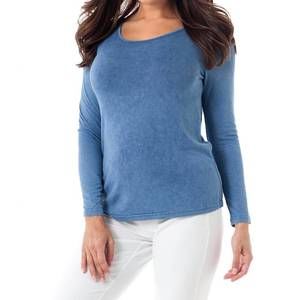 NEW ANGEL stone wash long sleeve tee in denim